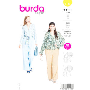 Burda Style Schnittmuster Nr. 5746 - Bluse - V-Ausschnitt - Bindebänder
