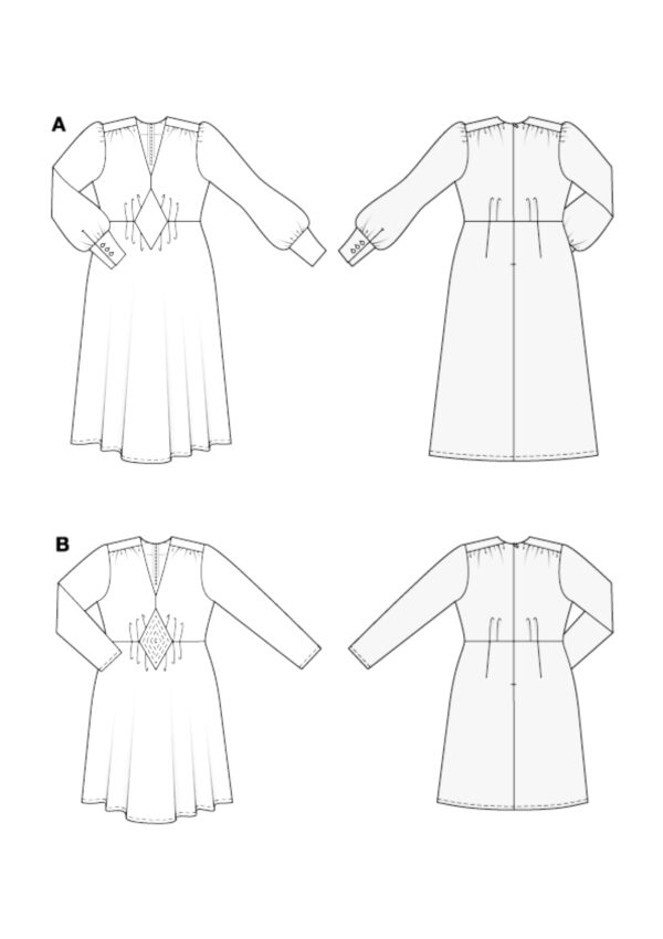 Burda Style Schnittmuster Nr. 5748 - Kleid - feminin - V-Ausschnitt - curvy Mode – Bild 8
