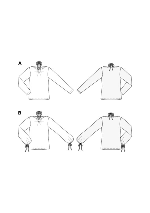 Burda Style Schnittmuster Nr. 5752 - Shirt - Tropfenausschnitt - hinten gebunden – Bild 8