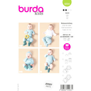 Burda Kids Schnittmuster Nr.9204 - Babyausstattung - Body - Hose - Hemd - Mütze