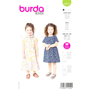 Burda Kids Schnittmuster Nr. 9212 - Kleid - Bubikragen oder Rüschen