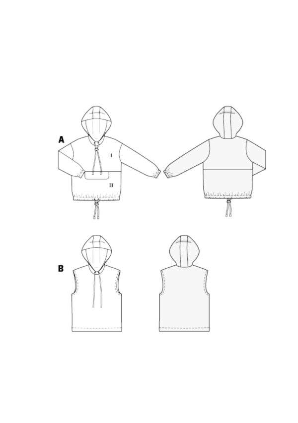 Burda Kids Schnittmuster Nr. 9213 - Sweater - Hoodie - Kurzarm oder Longsleeve – Bild 8