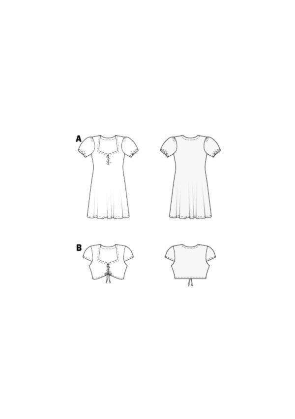 Burda Kids Schnittmuster Nr. 9214 - Kleid & Top - Puffärmel - Herzausschnitt – Bild 8