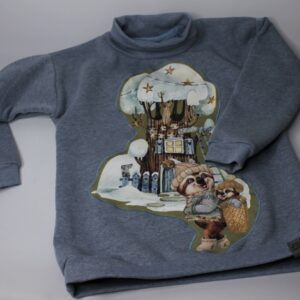Sweatshirt - Gr. 122 - Hellblau - Applikation - Sternenwanderung