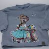 Sweatshirt - Gr. 122 - Hellblau - Applikation - Zebra auf Roller – Bild 3