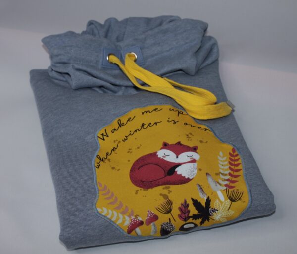 Sweatshirt - Gr. 122 - Hellblau - Applikation - Fuchs, gelb – Bild 3