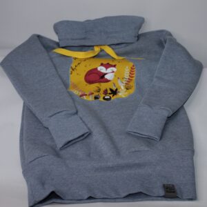 Sweatshirt - Gr. 122 - Hellblau - Applikation - Fuchs, gelb