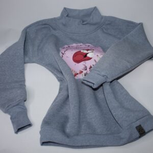 Sweatshirt - Gr. 122 - Hellblau - Applikation - Fuchs, rosa