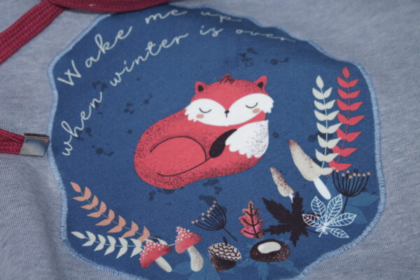 Sweatshirt - Hoodie - Gr. 122 - Hellblau - Applikation - Fuchs, blau – Bild 4