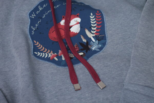Sweatshirt - Hoodie - Gr. 122 - Hellblau - Applikation - Fuchs, blau – Bild 5