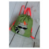 1 einzigartiger Kinderrucksack - Turnbeutel - Wanderbeutel - Dekostoff - Hellgrün - Waschbär – Bild 7