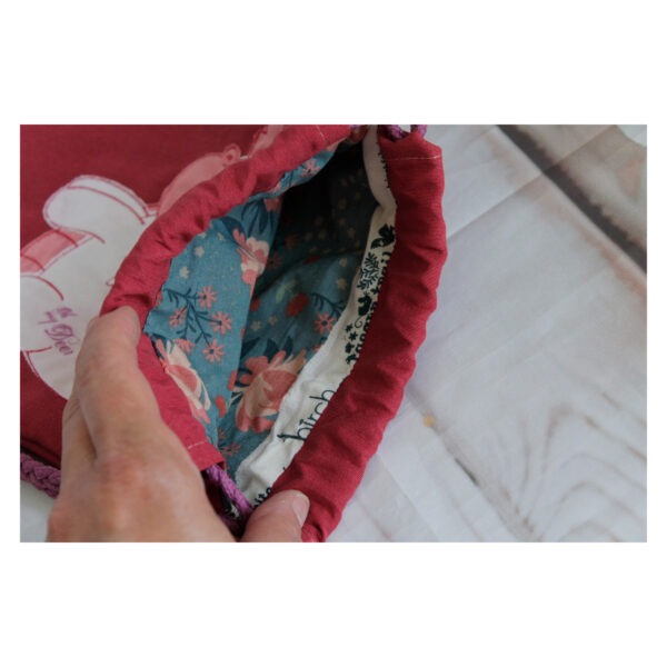1 einzigartiger Kinderrucksack - Turnbeutel - Wanderbeutel - Dekostoff - Rot - Dino – Bild 5