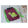 1 einzigartiger Kinderrucksack - Turnbeutel - Wanderbeutel - Dekostoff - Bordeaux - Dino – Bild 7