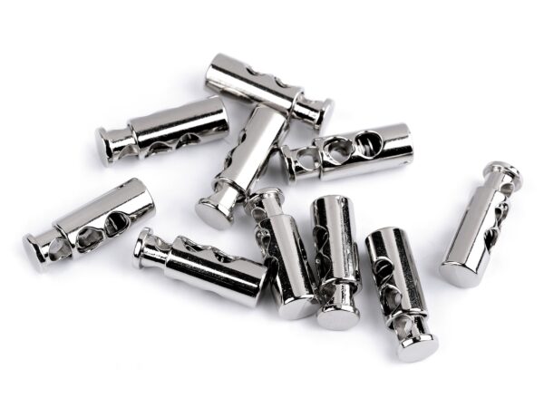 2 Paar (4 Stk.) Kordelstopper  metallisch - bis 3 mm - Metall - 3 Farben – Bild 2