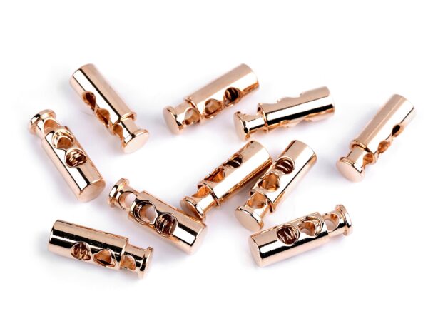 2 Paar (4 Stk.) Kordelstopper  metallisch - bis 3 mm - Metall - 3 Farben – Bild 3