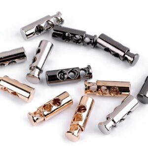 2 Paar (4 Stk.) Kordelstopper  metallisch - bis 3 mm - Metall - 3 Farben