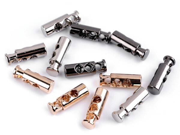 2 Paar (4 Stk.) Kordelstopper  metallisch - bis 3 mm - Metall - 3 Farben