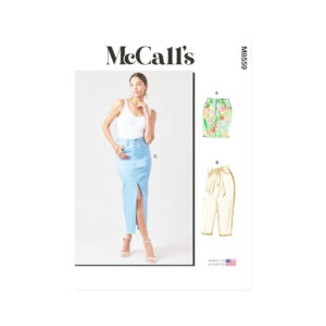 „McCalls Schnittmuster M8559 – schmaler Rock mit vorderem Gehschlitz, elegante Rockform für Damen, Nähanleitung und Schnittbogen“