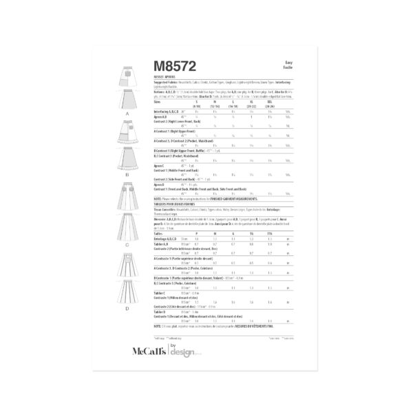 McCalls Schnittmuster M8572- halbe Schürzen zum Binden – Bild 9