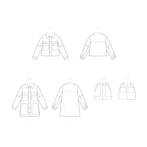 McCall’s Schnittmuster M8561 – Minirock und Oversize Jeansjacke – Bild 7