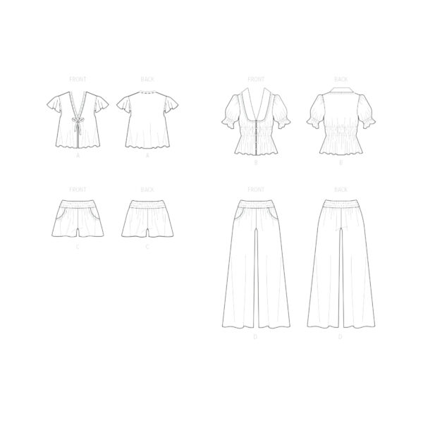 McCalls Schnittmuster M8563 - verspielte Bluse, Hose, Kombination für Damen – Bild 8