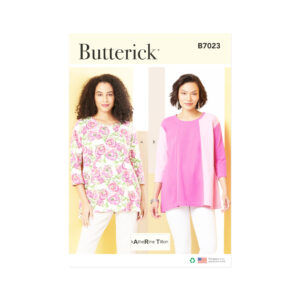Butterick Schnittmuster B7023 – lässige Bluse mit 3/4-Ärmeln, genähtes Modell