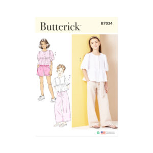 Butterick Schnittmuster B7034 – Mädchenbluse und Hose, genähtes Outfit-Set