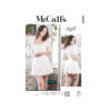 „McCall’s Schnittmuster M8550: Modellfoto eines Minikleids mit Puffärmeln – feminines DIY-Kleid in sommerlichem Design“