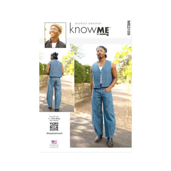 „Selbstgenähte Herrenhose mit passender Weste – knowME Schnittmuster ME2106“