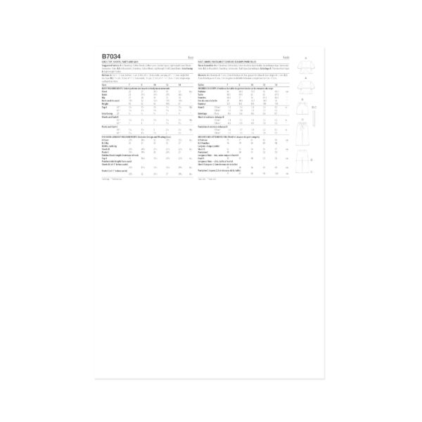 Butterick Schnittmuster - B7034 - Mädchenbluse und Hose – Bild 9