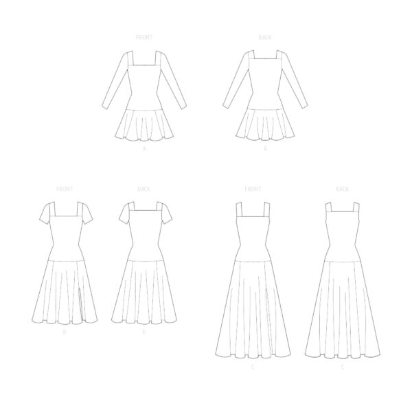McCalls Schnittmuster M8551 - Kleid mit Karree Ausschnitt – Bild 7