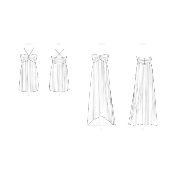 knowME Schnittmuster - ME2111 - schulterfreies Kleid aus Faltenstoff – Bild 7
