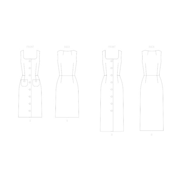 Butterick Schnittmuster - B7022 - durchgehend geknöpftes Trägerkleid – Bild 7