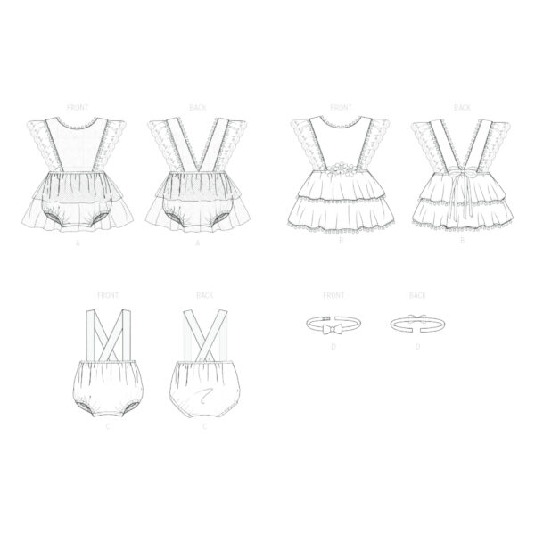 Butterick Schnittmuster - B7031 - Babykleidchen mit Pumphose – Bild 6