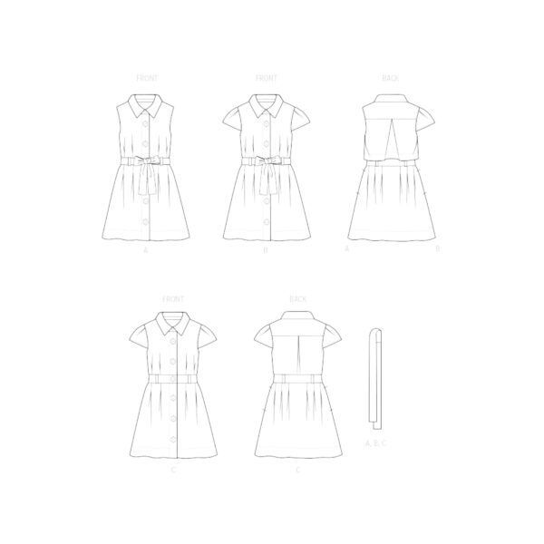 Butterick Schnittmuster - B7033 - Mädchenkleid mit Bindegürtel – Bild 7