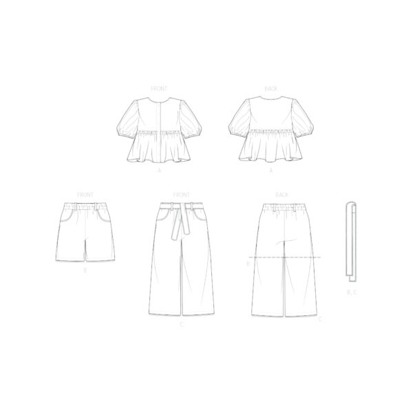 Butterick Schnittmuster - B7034 - Mädchenbluse und Hose – Bild 8