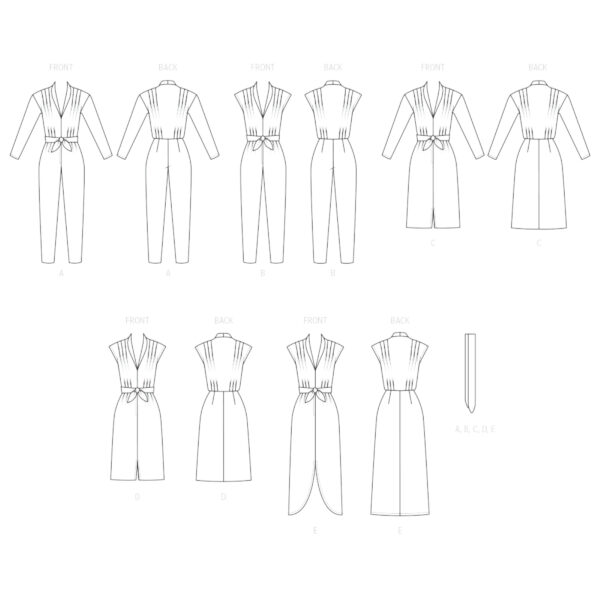 Butterick Schnittmuster B7036 – Retro-Kleid oder einen Jumpsuit im Stil der 80er Jahre – Bild 3