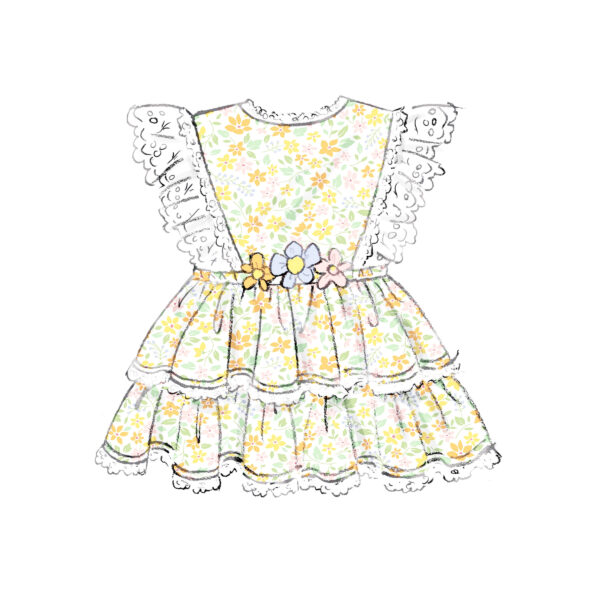Butterick Schnittmuster - B7031 - Babykleidchen mit Pumphose – Bild 3