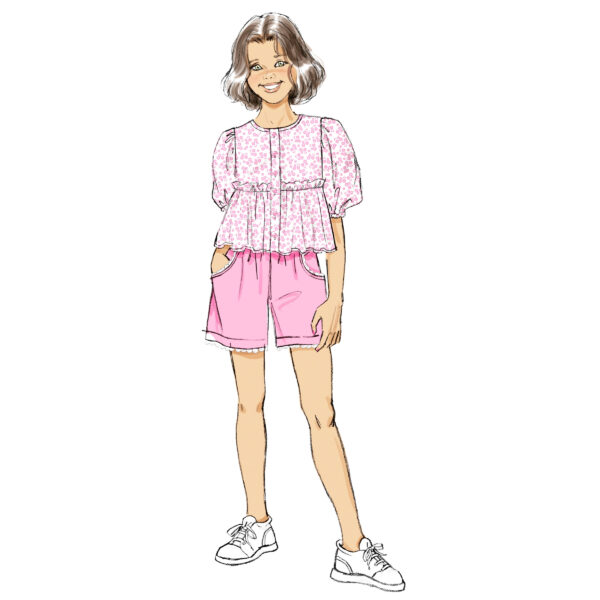 Butterick Schnittmuster - B7034 - Mädchenbluse und Hose – Bild 3