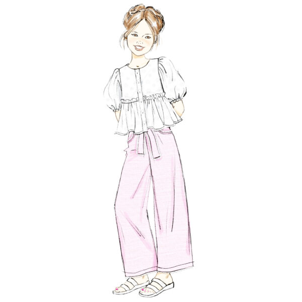 Butterick Schnittmuster - B7034 - Mädchenbluse und Hose – Bild 4