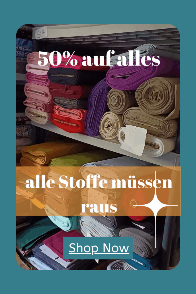 Stoffe günstig kaufen, Stofflager Auflösung, alle Stoffe müssen raus, 50% auf alle Stoffe. Lagerräumung bei unserer Kategorie Stoffe