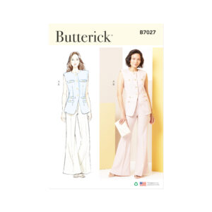 Butterick Schnittmuster - B7027 - Weste und Schlaghose für Damen