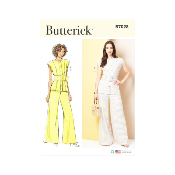 Butterick Schnittmuster B7028 – Damenhose & ärmellose Bluse zum Selbernähen