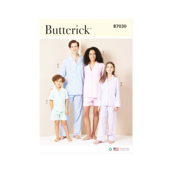 Butterick Schnittmuster B7030 – Schlafanzüge für die ganze Familie