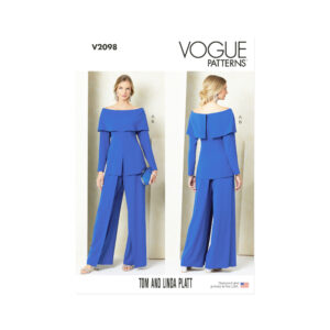 Vogue Schnittmuster V2098 – Damenkombination aus Bluse & Hose nähen