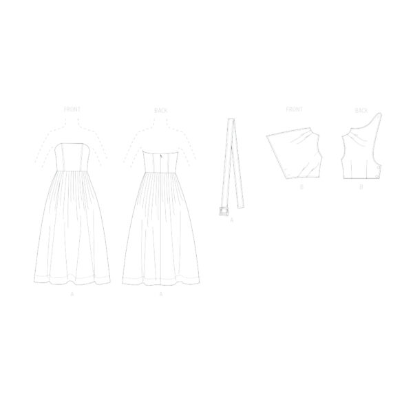 Vogue Schnittmuster V2084 - Kleid mit extravagantem Ausschnitt – Bild 6