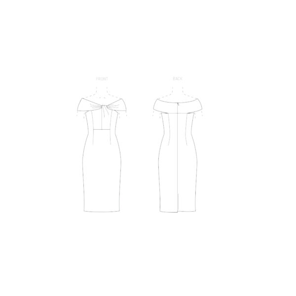Vogue Schnittmuster - V2086 - schulterfreies Kleid mit Gehschlitz – Bild 5