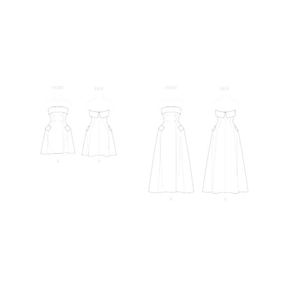 Vogue Schnittmuster - V2089 - trägerloses Abendkleid – Bild 7