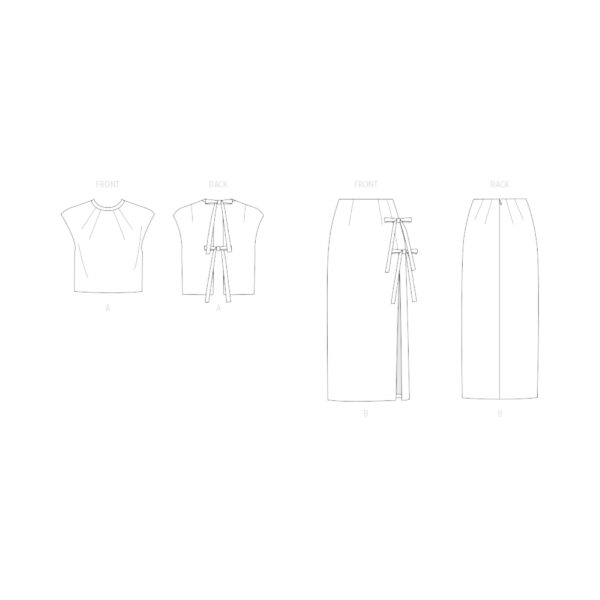 Vogue Schnittmuster - V2096 - sommerliche Rock, Bluse Kombination – Bild 5