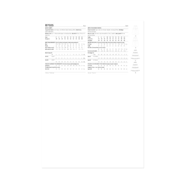 Butterick Schnittmuster - B7025 - weit schwingender Stufenrock – Bild 6